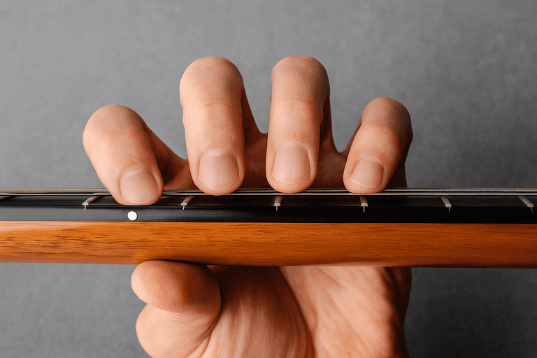 Vingertoppen gitaar spelen